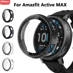 PC Case+Glass for Amazfit Active MAX Screen Protector Anti-scratch Film Bumper Protective Cover Amazfit Active MAX Accessories