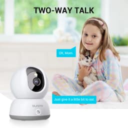 2K Indoor Camera for Home Security, 360° Pet Dog Camera with Phone App, 2-Way Talk, One-Touch Call, Night Vision, 2.4GHz