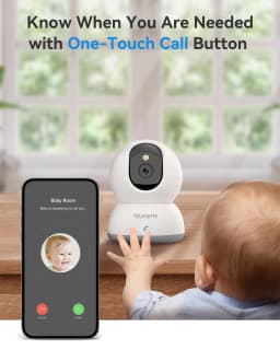 2K Indoor Camera for Home Security, 360° Pet Dog Camera with Phone App, 2-Way Talk, One-Touch Call, Night Vision, 2.4GHz
