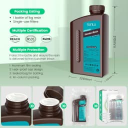 SUNLU 1KG Standard/Plant-Based Resin 395-405nm UV Photopolymer Resin Fast Curing 3D Resin for LCD DLP SLA Resin 3D Printers