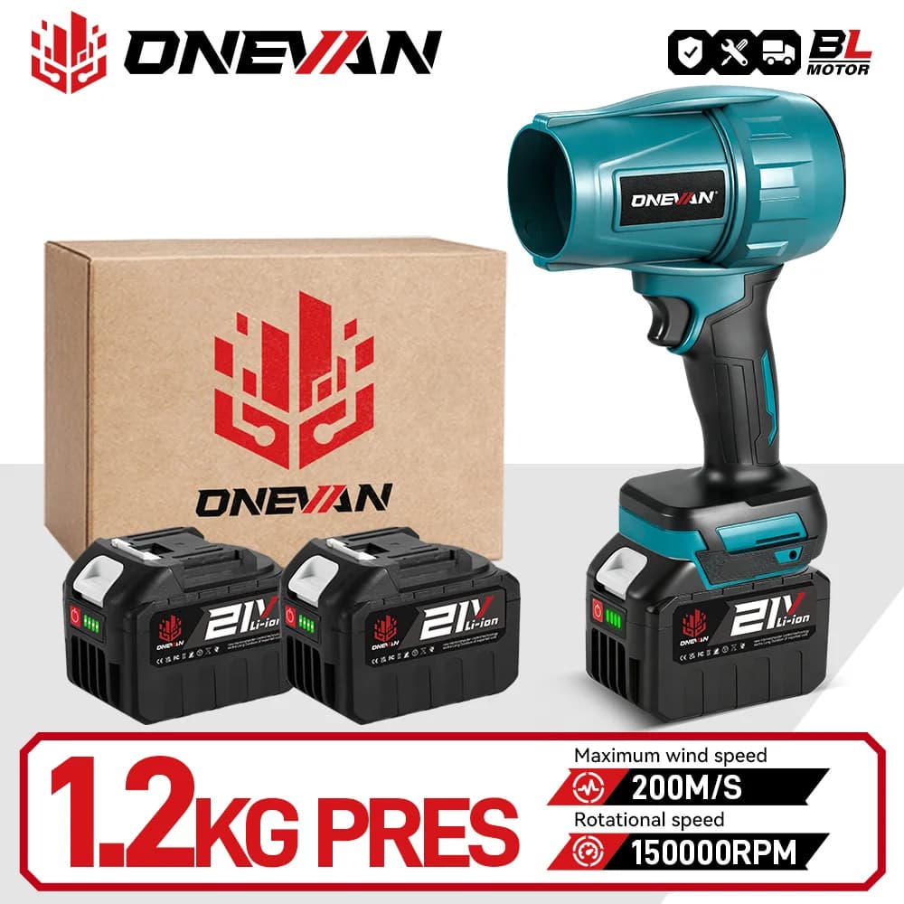 OENVAN 2000W Brushless Electric Air Blower 200M/S Cordless Turbo Blower Dust Snow Sweeper Power Tool for Makita 18V Battery Pin