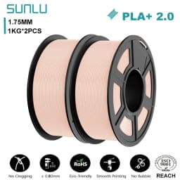 SUNLU 2KG PLA+2.0 3D Printer Filament Tougher and Stronger PLA Plus Filament 1000G/Roll 1.75mm 3D Filament Fits for FDM 3D Print