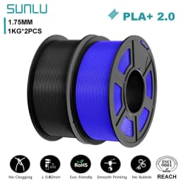 SUNLU 2KG PLA+2.0 3D Printer Filament Tougher and Stronger PLA Plus Filament 1000G/Roll 1.75mm 3D Filament Fits for FDM 3D Print