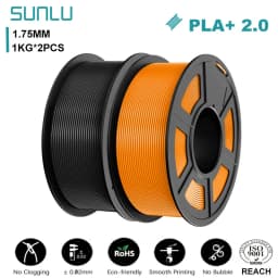 SUNLU 2KG PLA+2.0 3D Printer Filament Tougher and Stronger PLA Plus Filament 1000G/Roll 1.75mm 3D Filament Fits for FDM 3D Print
