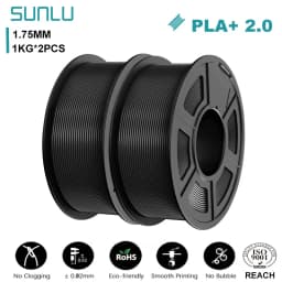 SUNLU 2KG PLA+2.0 3D Printer Filament Tougher and Stronger PLA Plus Filament 1000G/Roll 1.75mm 3D Filament Fits for FDM 3D Print