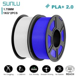 SUNLU 2KG PLA+2.0 3D Printer Filament Tougher and Stronger PLA Plus Filament 1000G/Roll 1.75mm 3D Filament Fits for FDM 3D Print