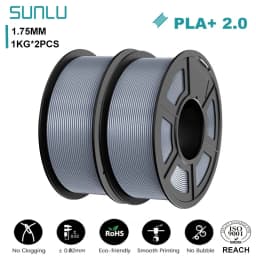 SUNLU 2KG PLA+2.0 3D Printer Filament Tougher and Stronger PLA Plus Filament 1000G/Roll 1.75mm 3D Filament Fits for FDM 3D Print