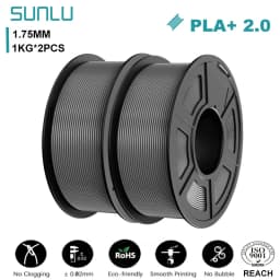 SUNLU 2KG PLA+2.0 3D Printer Filament Tougher and Stronger PLA Plus Filament 1000G/Roll 1.75mm 3D Filament Fits for FDM 3D Print