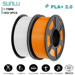 SUNLU 2KG PLA+2.0 3D Printer Filament Tougher and Stronger PLA Plus Filament 1000G/Roll 1.75mm 3D Filament Fits for FDM 3D Print