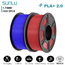 SUNLU 2KG PLA+2.0 3D Printer Filament Tougher and Stronger PLA Plus Filament 1000G/Roll 1.75mm 3D Filament Fits for FDM 3D Print