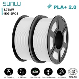 SUNLU 2KG PLA+2.0 3D Printer Filament Tougher and Stronger PLA Plus Filament 1000G/Roll 1.75mm 3D Filament Fits for FDM 3D Print