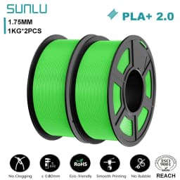 SUNLU 2KG PLA+2.0 3D Printer Filament Tougher and Stronger PLA Plus Filament 1000G/Roll 1.75mm 3D Filament Fits for FDM 3D Print