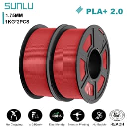 SUNLU 2KG PLA+2.0 3D Printer Filament Tougher and Stronger PLA Plus Filament 1000G/Roll 1.75mm 3D Filament Fits for FDM 3D Print