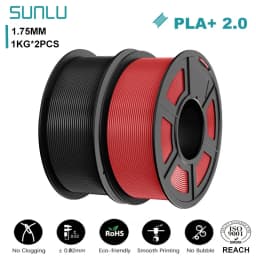 SUNLU 2KG PLA+2.0 3D Printer Filament Tougher and Stronger PLA Plus Filament 1000G/Roll 1.75mm 3D Filament Fits for FDM 3D Print
