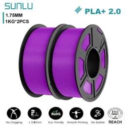 SUNLU 2KG PLA+2.0 3D Printer Filament Tougher and Stronger PLA Plus Filament 1000G/Roll 1.75mm 3D Filament Fits for FDM 3D Print