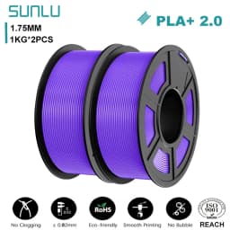 SUNLU 2KG PLA+2.0 3D Printer Filament Tougher and Stronger PLA Plus Filament 1000G/Roll 1.75mm 3D Filament Fits for FDM 3D Print