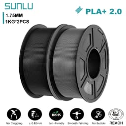 SUNLU 2KG PLA+2.0 3D Printer Filament Tougher and Stronger PLA Plus Filament 1000G/Roll 1.75mm 3D Filament Fits for FDM 3D Print