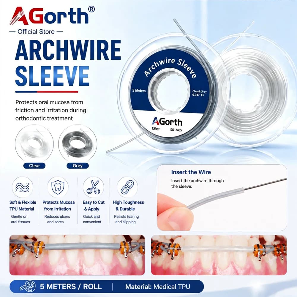 Orthodontic Elastic Archwire Sleeve Tubing 5m/Roll Plastic Tissue Guard Dental Arch Wire Protect Tube Dentistry Material