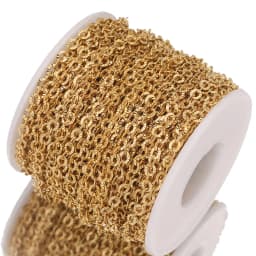 2m Lot Stainless Steel O Shape Oval Chain Cross Plated Gold Chains Link Roll for Jewelry Making DIY Necklace Bracelet Supplies