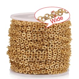 2m Lot Stainless Steel O Shape Oval Chain Cross Plated Gold Chains Link Roll for Jewelry Making DIY Necklace Bracelet Supplies