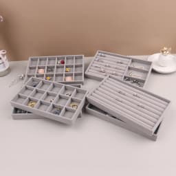 Velvet Jewelry Display Stackable Exquisite Jewellery Holder Portable Ring Earrings Necklace Organizer Box Organizator De Boys