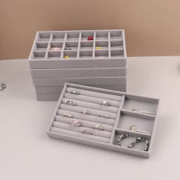 Velvet Jewelry Display Stackable Exquisite Jewellery Holder Portable Ring Earrings Necklace Organizer Box Organizator De Boys