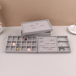 Velvet Jewelry Display Stackable Exquisite Jewellery Holder Portable Ring Earrings Necklace Organizer Box Organizator De Boys