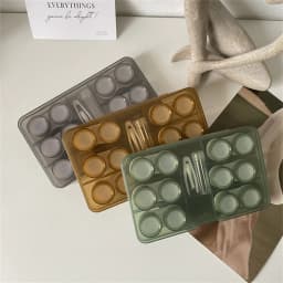 6 Pairs Large Contact Lens Storage Box Portable Travel Contact Lens Case For Makeup Beauty Pupil Box Tweezer Stick Container