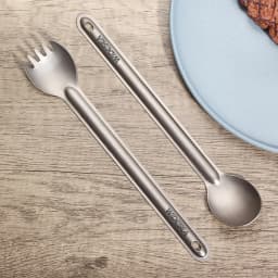 Widesea Camping Titanium Spork Spoon Outdoor Lightweight Fork Tableware Portable Picnic Hiking Travelling Ultralight Dinnerware