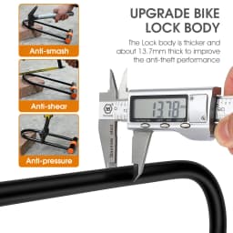 WEST BIKING Carbon Steel Bike U Lock Anti-Theft Secure MTB Road Bicycle Lock Motorcycle Scooter Cycling Accessories