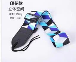 1pc Ukulele Extra Wide Acoustic Guitar Strap Leather Belt Adjustable Shoulder Strap Artistic Print for Wood Guitar Electric Bass