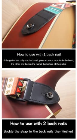 1pc Ukulele Extra Wide Acoustic Guitar Strap Leather Belt Adjustable Shoulder Strap Artistic Print for Wood Guitar Electric Bass