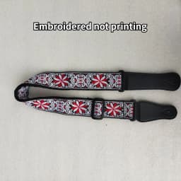 1pc Ukulele Extra Wide Acoustic Guitar Strap Leather Belt Adjustable Shoulder Strap Artistic Print for Wood Guitar Electric Bass