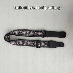 1pc Ukulele Extra Wide Acoustic Guitar Strap Leather Belt Adjustable Shoulder Strap Artistic Print for Wood Guitar Electric Bass