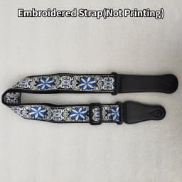 1pc Ukulele Extra Wide Acoustic Guitar Strap Leather Belt Adjustable Shoulder Strap Artistic Print for Wood Guitar Electric Bass