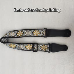 1pc Ukulele Extra Wide Acoustic Guitar Strap Leather Belt Adjustable Shoulder Strap Artistic Print for Wood Guitar Electric Bass