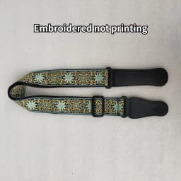 1pc Ukulele Extra Wide Acoustic Guitar Strap Leather Belt Adjustable Shoulder Strap Artistic Print for Wood Guitar Electric Bass