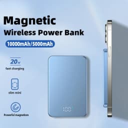 Ultra-thin Magnetic Wireless Power Bank Fast Charging External Spare Battery 5000mAh USB C PD20W 10000mAh for iPhone 15 Samsung