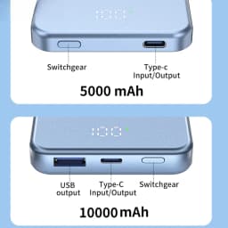 Ultra-thin Magnetic Wireless Power Bank Fast Charging External Spare Battery 5000mAh USB C PD20W 10000mAh for iPhone 15 Samsung