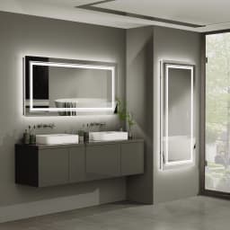 48"X24" LED Bathroom Mirror with Lights, Anti-Fog, Dimmable, Backlit + Front Lit, Lighted Bathroom Vanity Mirror Memory