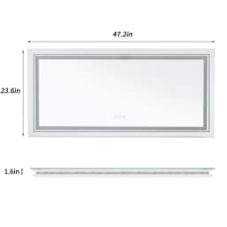 48"X24" LED Bathroom Mirror with Lights, Anti-Fog, Dimmable, Backlit + Front Lit, Lighted Bathroom Vanity Mirror Memory
