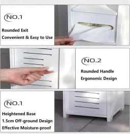PRO. 3 Tier Bathroom High Cabinet Shelf slim Bathroom Toilet Rolling Cabinet Storage Toilets cabinet Organizer