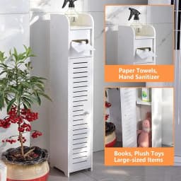 PRO. 3 Tier Bathroom High Cabinet Shelf slim Bathroom Toilet Rolling Cabinet Storage Toilets cabinet Organizer