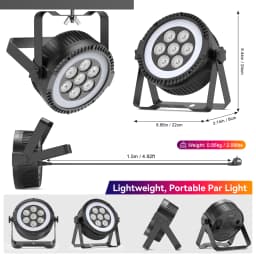 Datewink 7LEDs RGBW Par Light With Strip Stage Lighting Effect DMX Remote Control DJ Lights For Disco Dance Party Bar Wedding