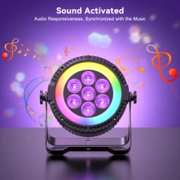 Datewink 7LEDs RGBW Par Light With Strip Stage Lighting Effect DMX Remote Control DJ Lights For Disco Dance Party Bar Wedding