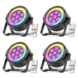 Datewink 7LEDs RGBW Par Light With Strip Stage Lighting Effect DMX Remote Control DJ Lights For Disco Dance Party Bar Wedding