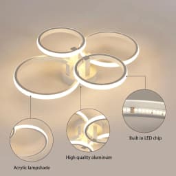 Dimmable Ceiling Lamp,Modern Round Ceiling LED Ceiling Light with Remote Control for Living Room,White 3000K-6500K