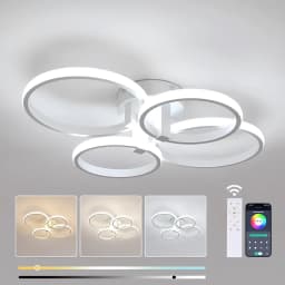 Dimmable Ceiling Lamp,Modern Round Ceiling LED Ceiling Light with Remote Control for Living Room,White 3000K-6500K