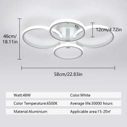 Dimmable Ceiling Lamp,Modern Round Ceiling LED Ceiling Light with Remote Control for Living Room,White 3000K-6500K
