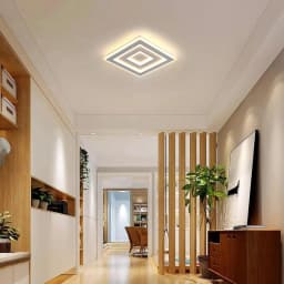 Modern Square LED Ceiling Light,28W Acrylic Lamp,White Chandelier for Bedroom, Living Room Warm Light 3000K